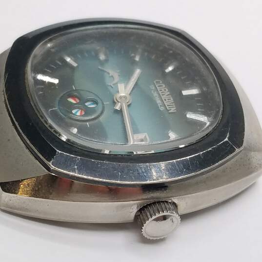 Vintage Cornavin 38mm Antimagnetic Green Dial Mechanical Stainless Steel Watch image number 3