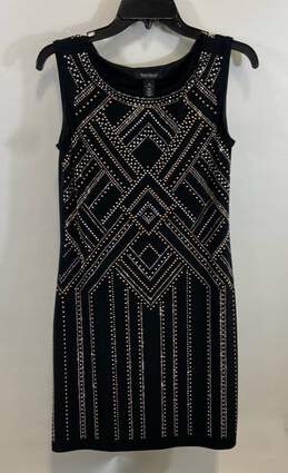 White House Black Market Womens Black Studded Metallic Mini Dress Size XS