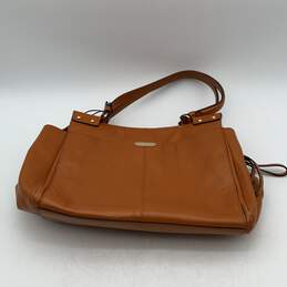Vince Camuto Womens Top Handle Handbag Inner Zip Pocket Brown Leather