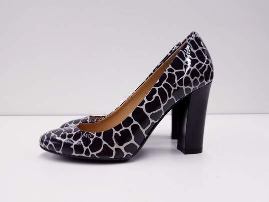 Bettye Muller Italy Leopard Print Patent Leather Pump Heels Shoes Size 37 image number 4