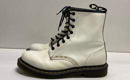 Dr. Martens 1460 White Leather Combat Boots Women's Size 10