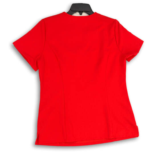 NWT Womens Red Short Sleeve V-Neck Pullover T-Shirt Size Medium image number 2