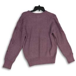 NWT Liz Claiborne Womens Purple Crew Neck Long Sleeve Pullover Sweater Size L alternative image