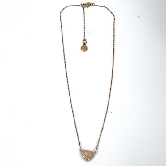 Designer Michael Kors Gold-Tone Adjustable Heart Shape Pendant Necklace image number 3