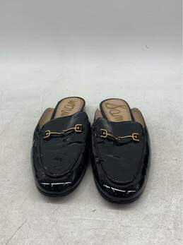 Black Patent Leather Mule Loafers - Stylish Slip-On, Size 7.5, Elegant Design
