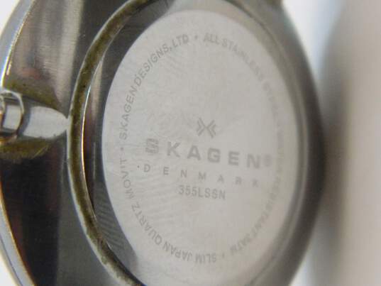 2 - Men's Skagen Denmark Stainless Steel Mesh Analog Quartz Calendar Watches image number 6