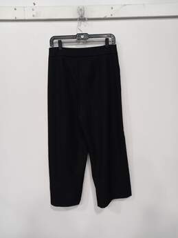White House Black Market Women's Wide Leg Basket Weave Black Cropped Pants 4R