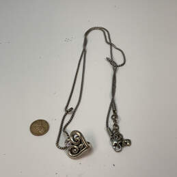 Designer Brighton Silver-Tone Cubic Zirconia Heart Badge Pendant Necklace alternative image