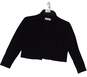 Womens Black Long Sleeve Collared Open Front Cropped Cardigan Size Small image number 1
