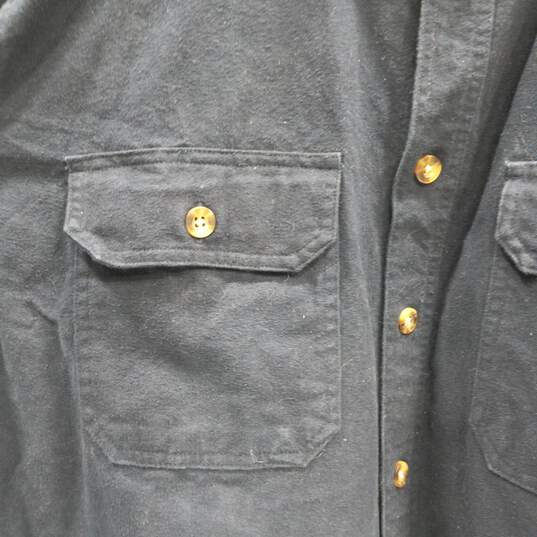 Vintage Woolrich Men's Dark Navy Cotton Button-Up Shirt Size XL image number 3