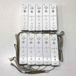 Set Of 10 Nintendo Wii Remotes For Parts/Repair- White