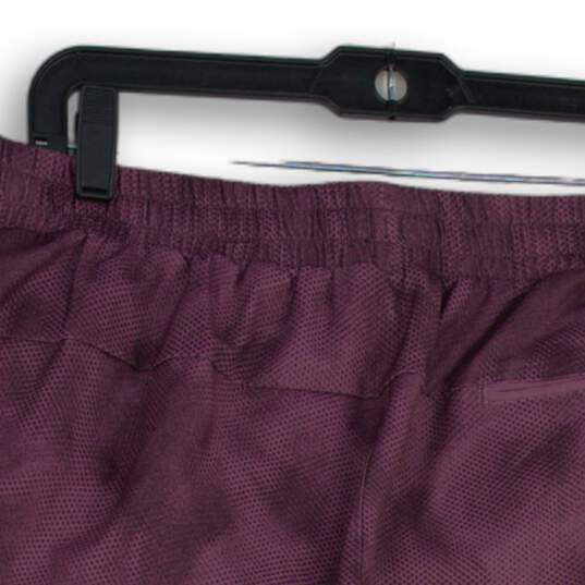 Womens Purple Elastic Waist Slash Pocket Pull-On Sweat Shorts Size X-Large image number 4
