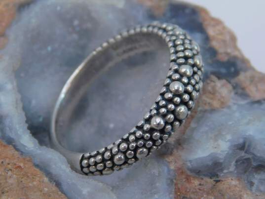 Michael Dawkins Designer 925 Sterling Silver Pebble Beaded Band Ring 4.7g image number 3