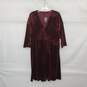 Torrid Burgundy 3/4 Sleeve Floral Velvet Shift Dress WM Size 1 ( 1X ) NWT image number 1