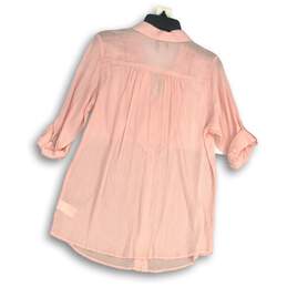 NWT Vintage America Womens Pink Button Front Collared Tunic Top Size L alternative image