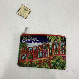 NWT Womens Multicolor Greetings From Brighton Postcard Zipper Top Pouch Wallet alternative image