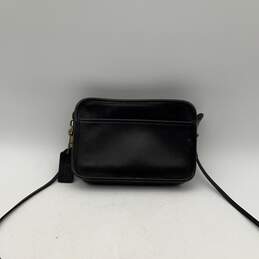 Coach Womens Black Leather Detachable Strap Bag Charm Zipper Crossbody Bag Purse