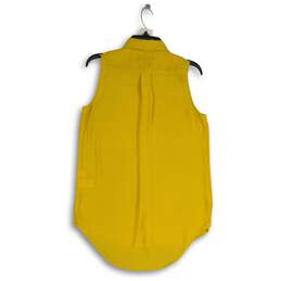 Rachel Zoe Womens Yellow Sleeveless Spread Collar Classic Button-Up Shirt Size S alternative image