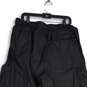 Womens Black Adjustable Elastic Waist Cuffed Hem Cargo Pants Size XL image number 4