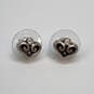 Designer Brighton Silver-Tone Crystal Heart Shape Stud Earrings image number 1