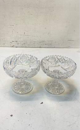 Vintage Cut Glass American Brilliant Pair of 2 Crystal Comports