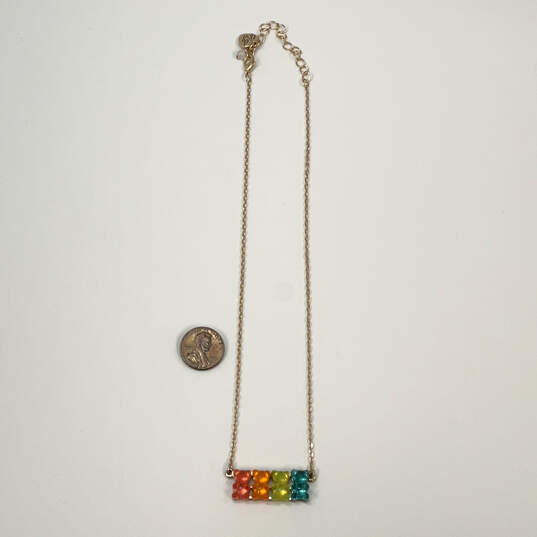 Designer Betsey Johnson Gold-Tone Multicolor Gummy Bear Pendant Necklace image number 4