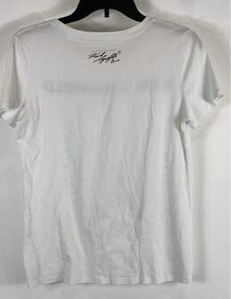 Karl Lagerfeld Womens White Bedazzled Sequin Crew Neck Pullover T-Shirt Size XS alternative image