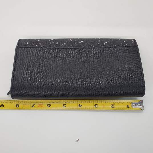 Coach Silver Star Sequin Black Leather Slim Envelope Wallet image number 2