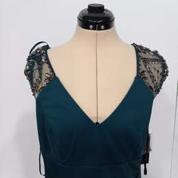 Xscape Forest Green Beaded Shoulder Formal Dress Size 14 - NWT alternative image