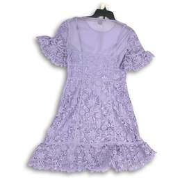 NWT French Connection Womens Fit & Flare Dress Lavender Purple Lace Size 8 alternative image
