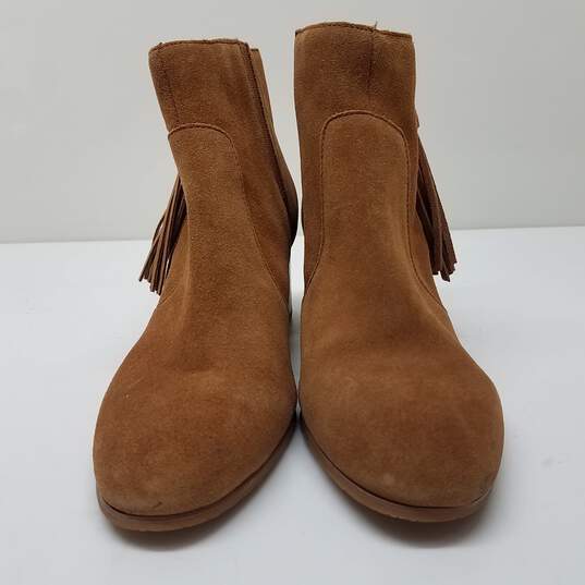 Tahari  Josie Solid Brown Suede Tassel Ankle Boots Size 8.5 image number 2
