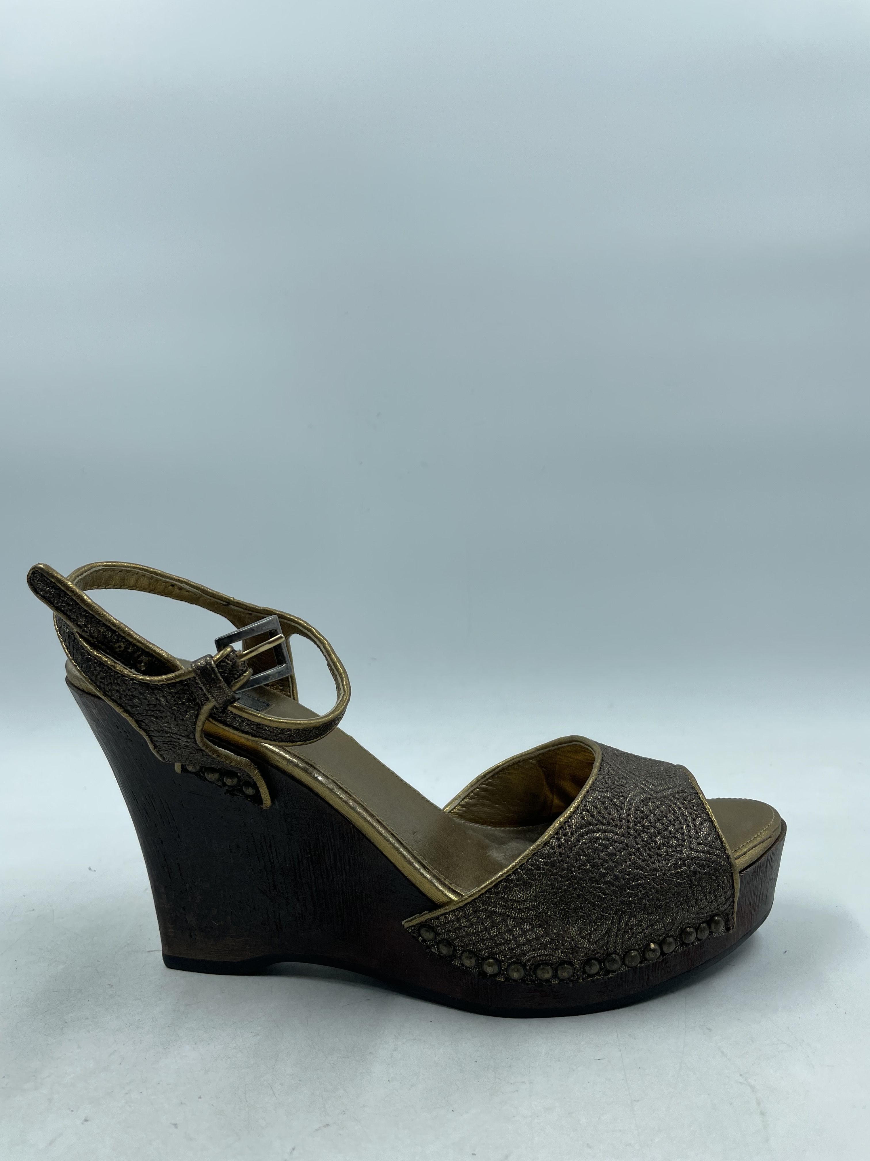 Glamorous Bronze Sandals For Women, Rhinestone Decor Wedge Sandals | SHEIN