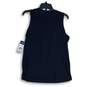 NWT Chaps Womens Navy Blue Ruffle Sleeveless Pullover Blouse Top Size L image number 2