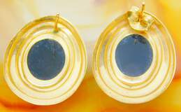 14k Yellow Gold Tiered Onyx Post Back Earrings 4g alternative image