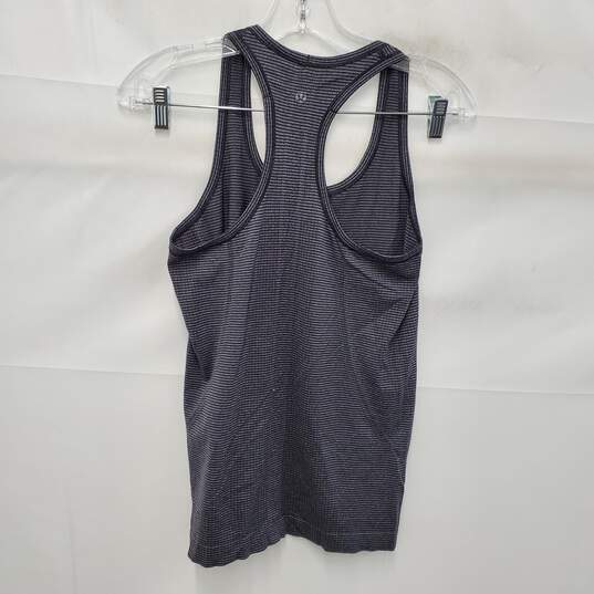 Lululemon Athletica WM's Blue Striped Yogi Racerback Tank Top Size S image number 2