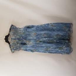 Elie Tahari Women Blue Olive Sleeveless Dress Mid with slip XL 16 NWT alternative image