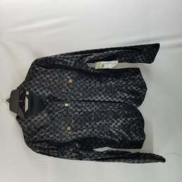 Buy the Erin London Women Black Checkered Jacket L NWT