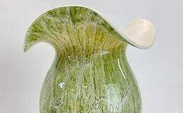Art Vase 13.5 inch Handmade Green Vase Sculpture Center Piece Poland/Art Glass alternative image