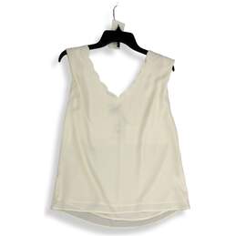 NWT Express Womens White V-Neck Sleeveless Pullover Tank Top Size M/M