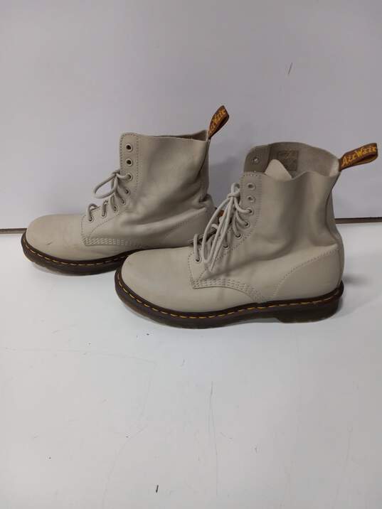 Dr. Martens Women's Pascal Beige Leather Boots Size 10 image number 2