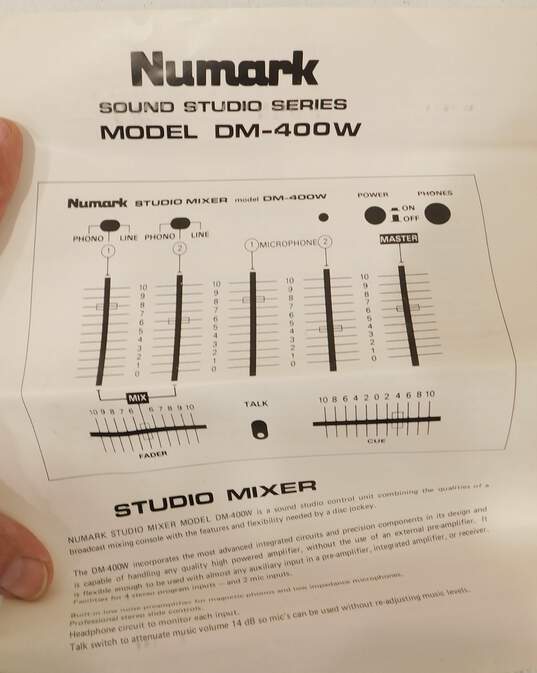 VNTG Numark Brand DM-400W Model Studio Mixer w/ Original Box and Accessories image number 6