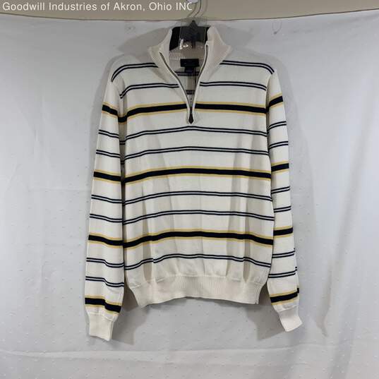 NWT Brooks Brothers White Men's 1/4-Zip Pullover, Sz. S image number 1