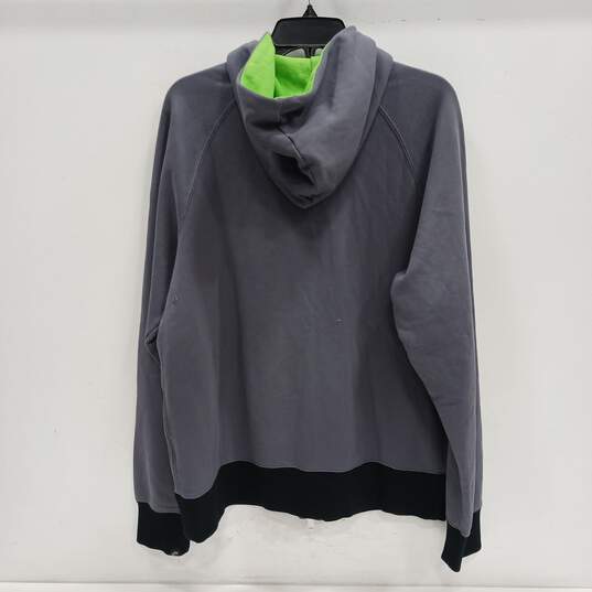 Men's Gray & Green Hoodie Nike Size XL image number 2