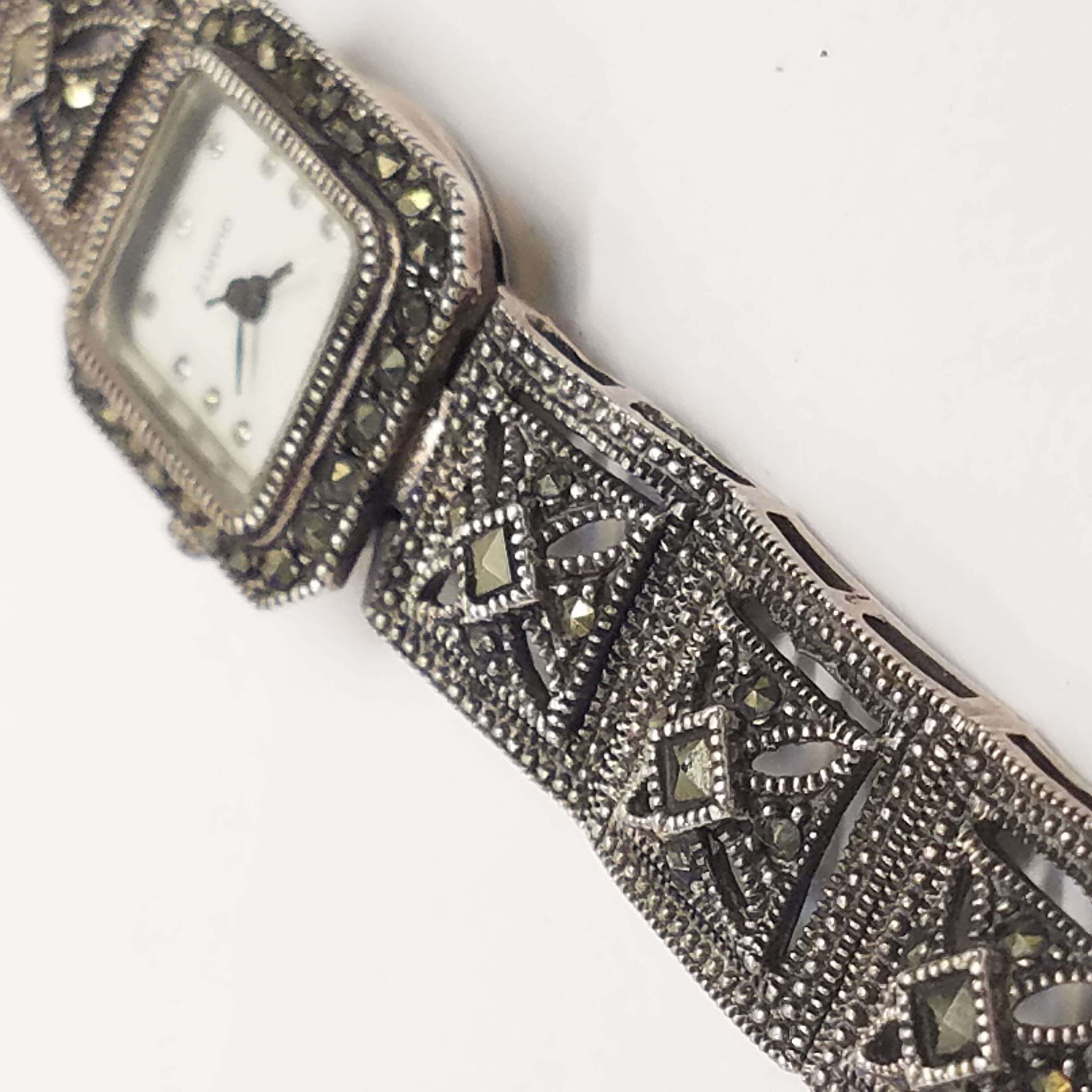 LADIES' VINTAGE ROTARY Marcasite Swiss Made 17 Jewelled Hand Wind Watch,  Working £22.50 - PicClick UK
