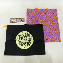 Harveys Halloween Trick Or Treat Glow In The Dark Dust Bag w/ Pumpkin Shopper Tote & Sticker