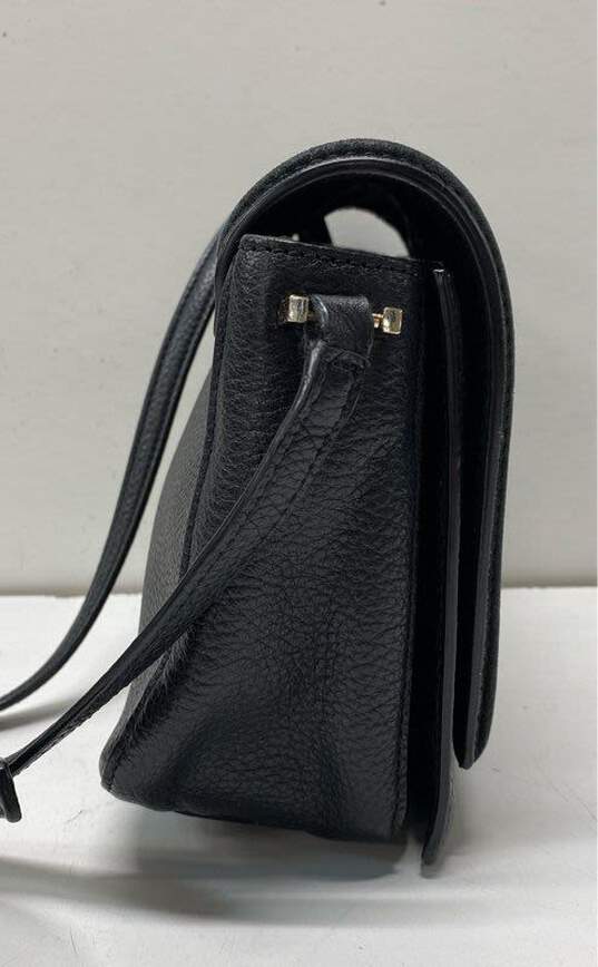 Kate Spade Suede Leather Flap Crossbody Black image number 4