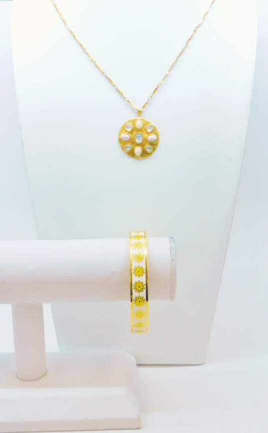 Kate Spade Designer Oops A Daisy Bangle Bracelet & Stella & Dot Pendant Necklace 51.4g image number 1