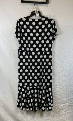 NWT New York & Company Womens Black White Polka Dot V-Neck Shift Dress Size L alternative image