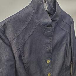 Women's Blue Adrienne Vittadini Button Down Light Jacket Size 6 alternative image