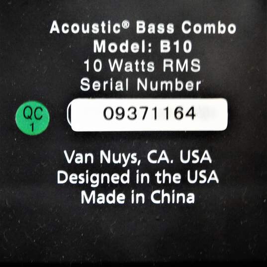Acoustic Brand B10 Model Acoustic/Electric Bass Guitar Amplifier w/ Power Cable image number 6